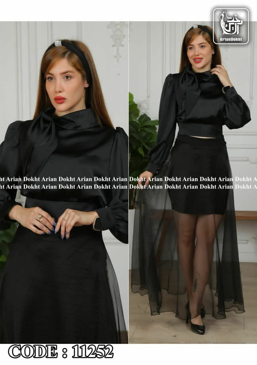 ارگل کراپ ساتن یقه گلف سایز ۳۸ تا ۴۴ جنس ساتنzara